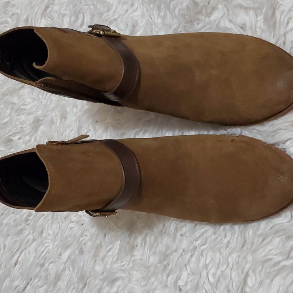 Brand new size 11 M ladies booties by Cole Haan Olive suede